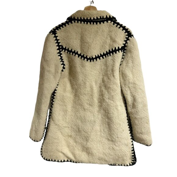 Beautiful Vintage Jacket Made In Greece 70s Bohemian Embroidery Cream Zip Up - Picture 3 of 14